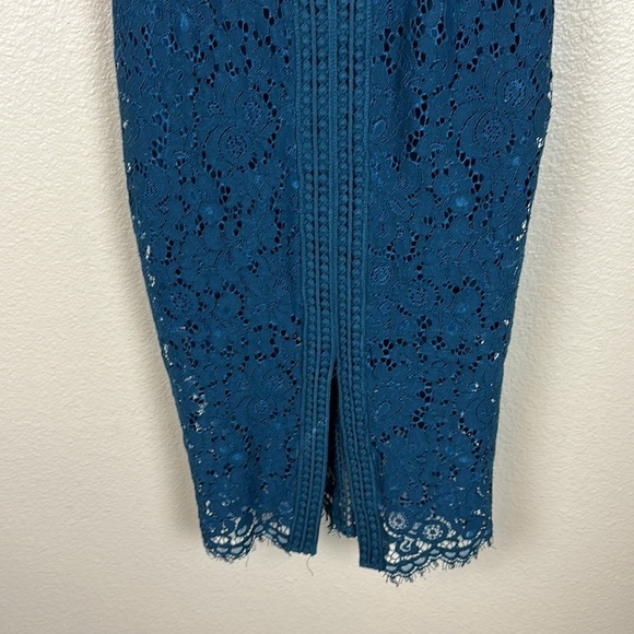 BARDOT Morgan Front Slit Lace Cocktail Dress in Ash Blue - Picture 6 of 12